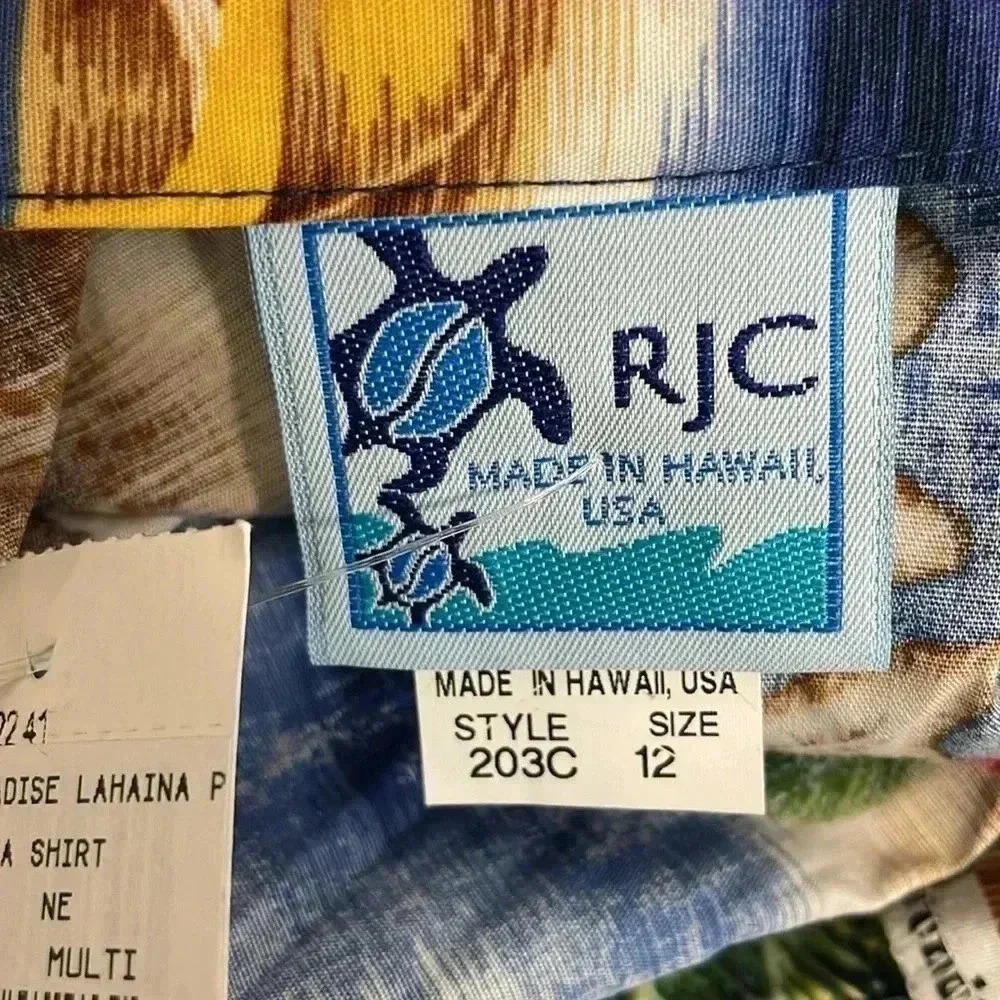 NEW NWT RJC Lahaina Hawaiian Shirt Cotton Large Made in Hawaii Vacation Cruise - Picture 6 of 7